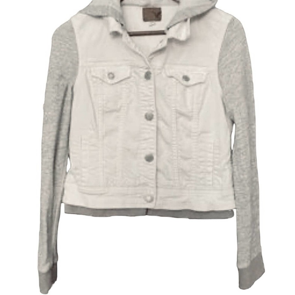 American Eagle Hooded Jacket White and Gray